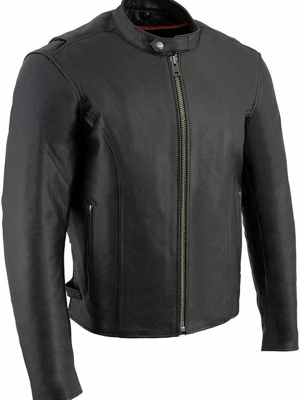Men's Black Leather Biker Jacket